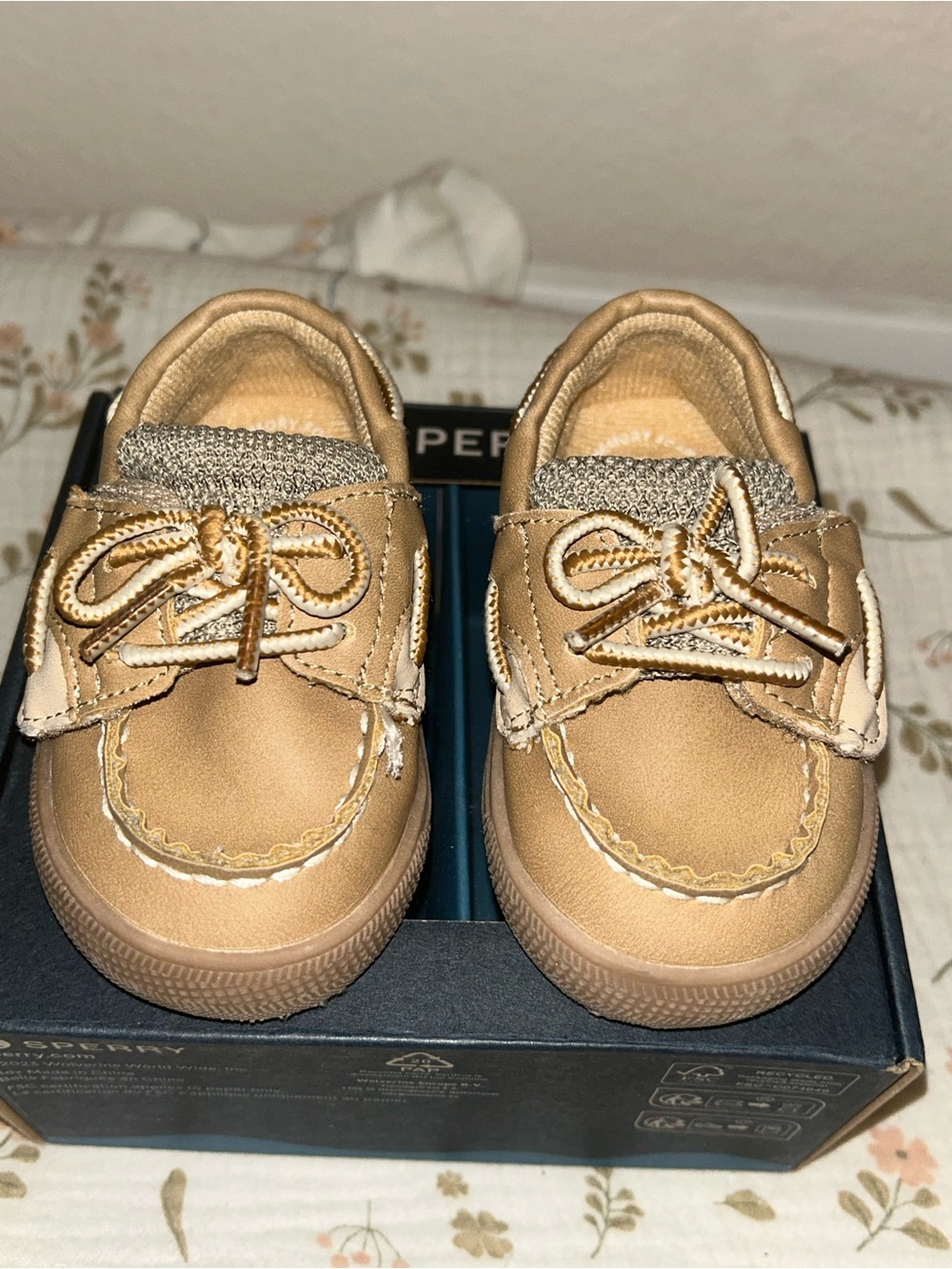 Sperry Kids Tan Moccasin Boat Shoes